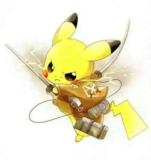 xrainandsunshinex:  Attack on pika!!! Image found on Facebook. Artist was not listed I’m afraid. 