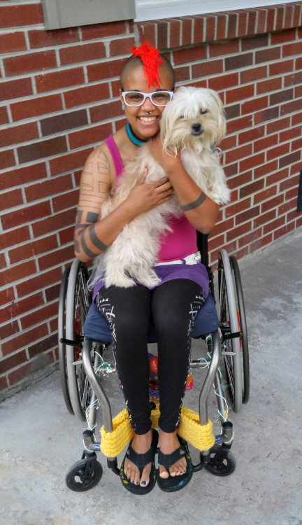 wheelchairproblems:  deafectiveiolite:  Selfie dump! &lt;3  Featuring Peanut the dog and Wh