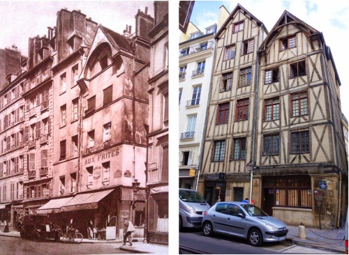 Medieval houses are very rare in Paris. These two on Rue François-Miron, are recorded in the early X