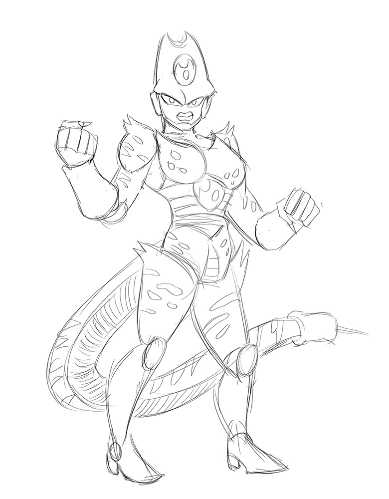 â€œMy body is perfect!â€Just quickly sketching some R63 Cell in his various