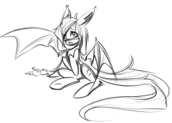 littlerubyrue:  messy flutterbat sketch