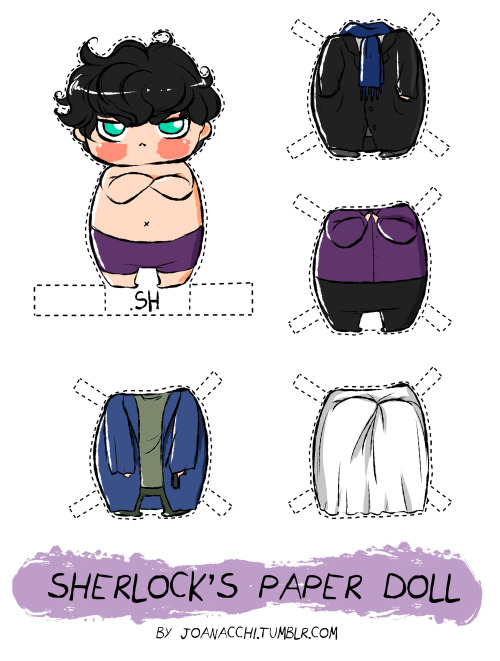 joanacchi:  A little and cute Free Chibi Sherlock Paper Doll! I have absolutely no idea if it works 