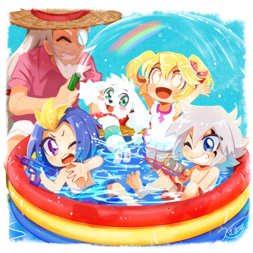 I joined “Mysterious Joker Calendar project"on Twitter !! I drew "July(Pool.ver、Tana