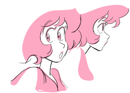 troffie:  Just unearthed some Pink Diamond drawings back from when her model sheet was being made… Superstar Colin asked me to do a couple drawings of her for some ideas about her face/eyes I think. This was all such a big secret that I completely forgot