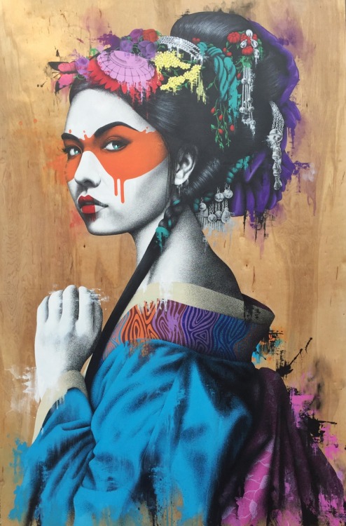 findac:“Shinka” - Acrylic and spray on 4ft x 6ft wood panel