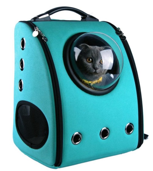 bottledambition:  poopcop:  mymodernmet:  Colorful Cat Backpacks Feature Bubble Window for Traveling like an Astronaut  Send your cat to space jail for being an asshole   @goat-gardener & @hedgehog-horticulturist you need one for your new baby!