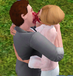 abluejeep-ablackimpala:  couragekay:  cornfuse:  My sims decided to make out after they ate pie.  oh shit I thought they were eating eachother  that happened in supernatural once 