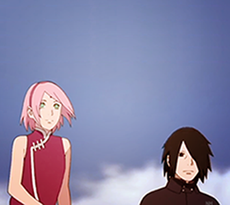 cloudhae:  Under The Same Sky. - Sasuke and Sakura as a couple in the last scene
