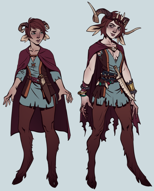 Recent commission of an Faun Warlock for a before and after (or gradual transition) after she accept