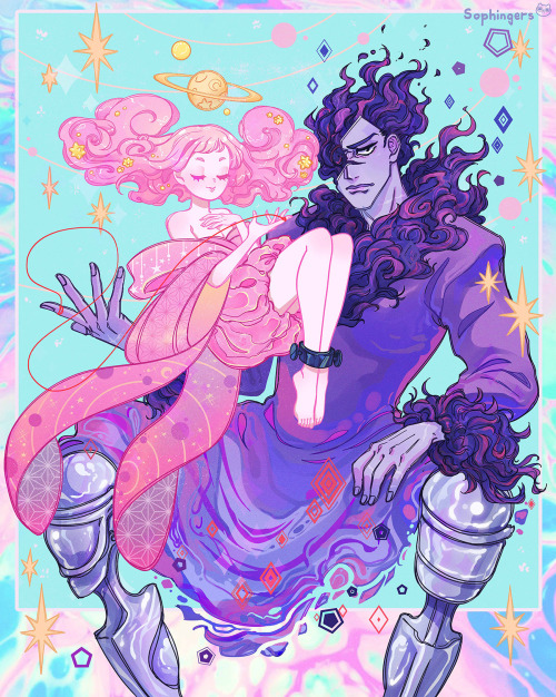 I did the DTIYS of the user Meta_Meta_a on instagram, with her characters Chaos and Cosmos, it was very fun ! #aesthetic drawing#aesthetic art#pastel color#pastel art#pastel artist #chaos and cosmos #chaos#cosmos#drawing#illustration#digital 2D#digital drawing#pink girl#fluffy hair#art#DTIYS#kimono drawing#aesthetic artist#pastel colors#cute girl #cute girl drawing  #red string of fate #pink aesthetic#purple aesthetic#stars#galaxy#stars drawing#galaxy theme#galaxy drawing#sophingers