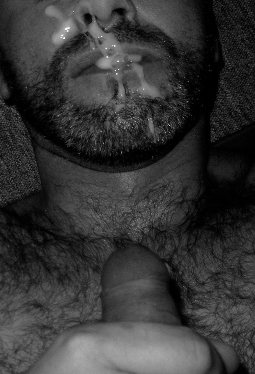 rockeyleatherman:  ripejocks:  Now lick yourself clean.  Open your mouth Dude, and Eat the Cum, you know it’s all Good!