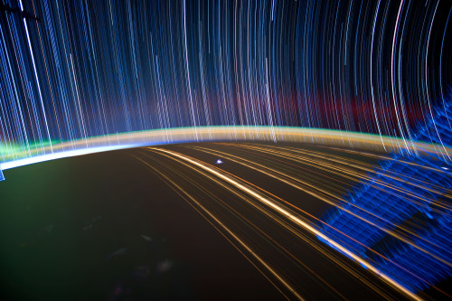 spaceplasma:   Incredible Long Exposure Photographs Shot from Orbit  Wonderful long exposure photographs taken by astronaut Don Pettit. While there are many photos like these taken from the perspective of the Earth’s surface, Pettit’s images are