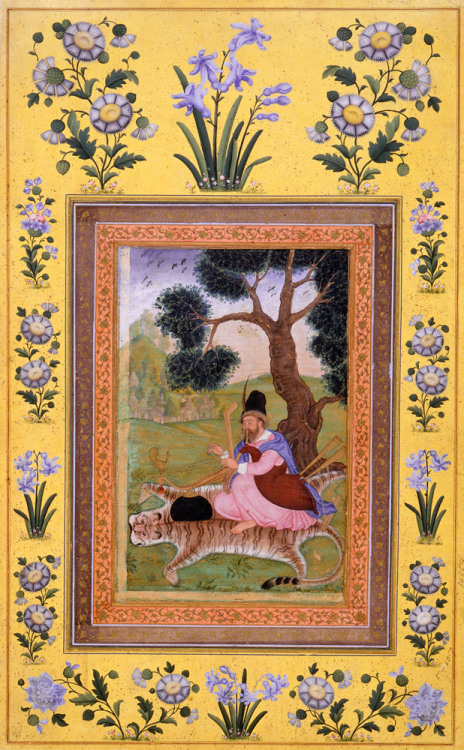 eastiseverywhere:Plato as a MusicianIndia (c. 1600) Border from Iran (1800s)Opaque watercolor, gold,