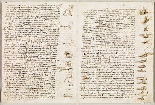 Leonardo da Vinci, Codex Leicester, Sheet 14A: folios 23v &amp; 14r, 1508–10, ink on paper