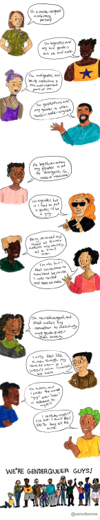 xenofemme:I was inspired by these posts by @positivelygenderqueerguy to make a little comic about wh