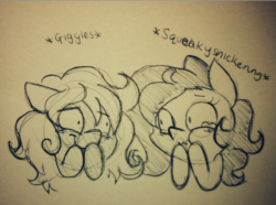 princessnoob:  Me and Wildberry are awful. Also poofy ponies rule the world. Surrender now.  x3!