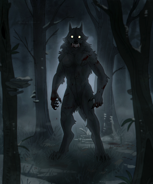 Creepy werewolves? Lady werewolves? Fighting winter werewolves? Yes, please. The first art is the fr