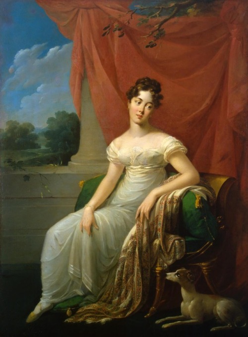 Portrait of Sofia Apraxina by Henri-François Riesener, 1818-19