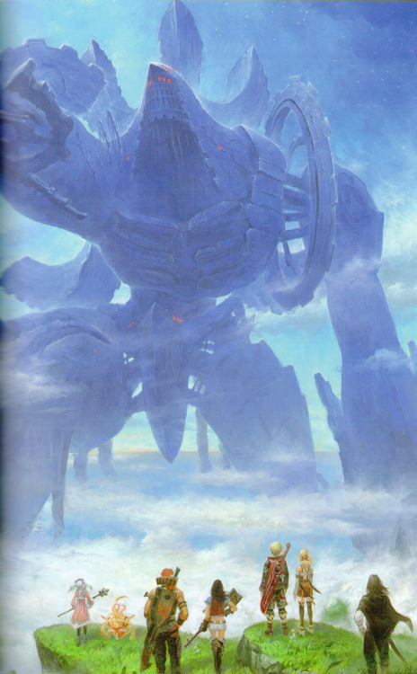best-dadapon:  Official Xenoblade art, featuring the Mechonis. From Xenoblade: The Secret file: Monodo ArchivesThe scans are from Katimus and can be found here.