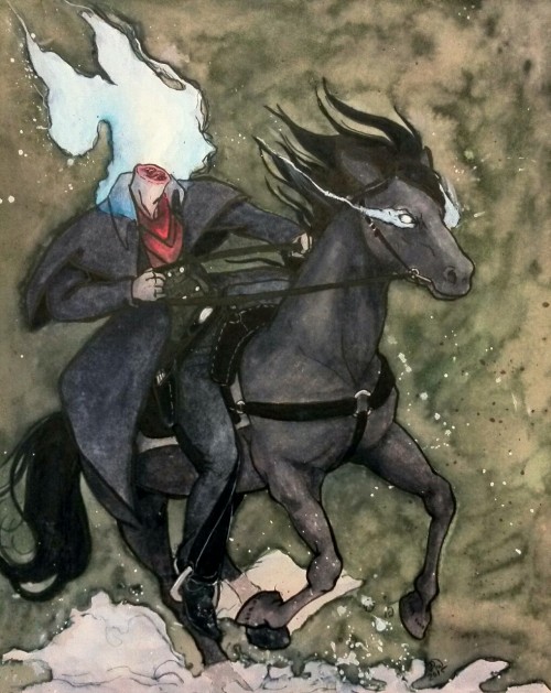 It Is Finished. One (1) Headless Horseman In The Wild West. The Finished Image Is 20"x16". 