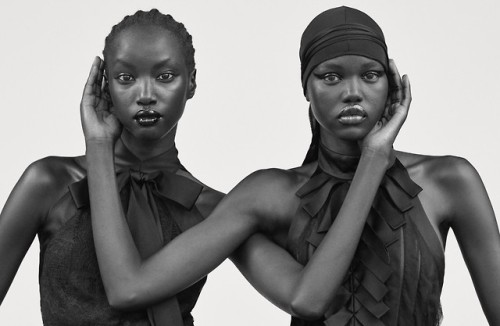 fuckrashida:Anok Yai, Adut Akech Bior and Eniola Abioro photographed by Ethan James Green. i-D Magaz