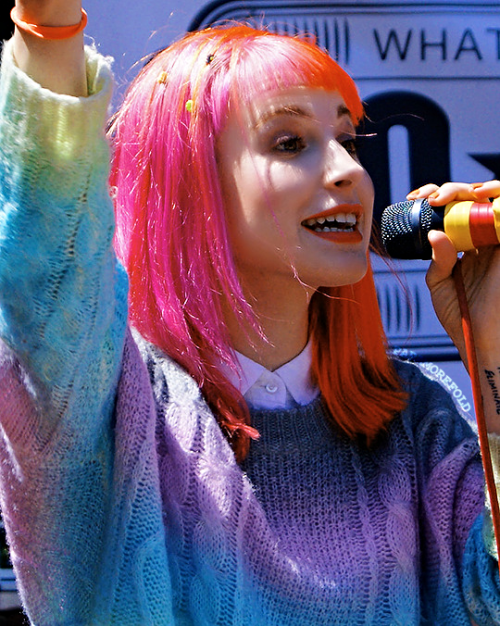 paramorefold: Hayley Williams of Paramore performing live at Grimey’s in Nashville, TN on Apri