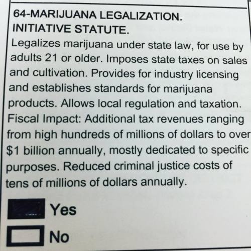 josemangin:  It’s about g'damn time #california YES! - wherever you are and whatever you believe in VOTE #myvote 👍🏽 (at Costa Mesa, California)  CALIFORNIA go vote yes on Prop 64….like now….do  it now!