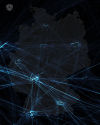 Map showing air traffic over Germany based on a 24hr radar log.