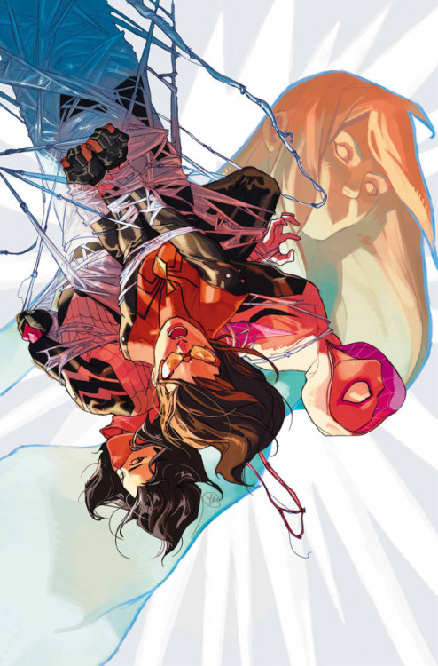 Spider-Women Alpha cover by Yasmine Putri.Check out the reading order for the Spider-Women crossover