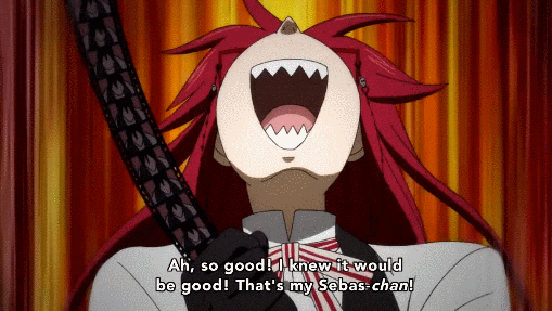 victorydanceblog:  Filler done right. Grell Sutcliff being Epic in Episode 9 of Book of Circus.  *EDIT*-September 8th-Corrected 2 gif images that we’re too large for tumblr. Should be working right now