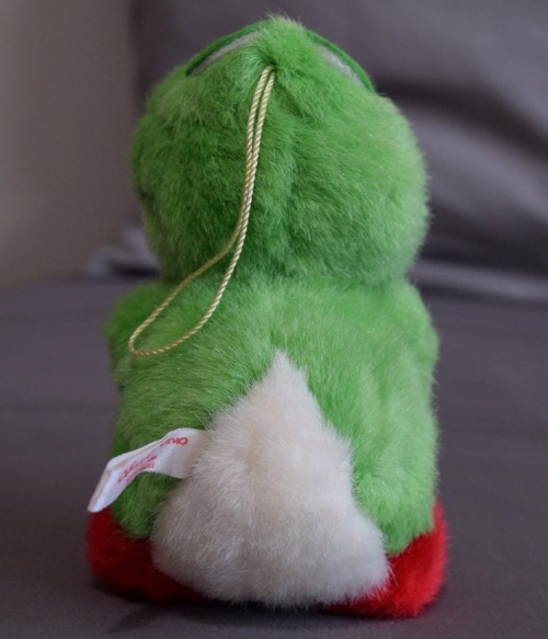 suppermariobroth:Rare officially licensed plush of the Baby Yoshi design seen in Super Mario World, 
