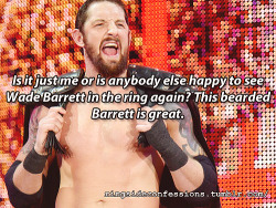 ringsideconfessions:  “Is it just me or is anybody else happy to see Wade Barrett in the ring again? This bearded Barrett is great.” 
