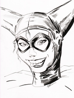 coypowers:  Harley Quinn Fan Art! Ink on Bristol 9X12 inches