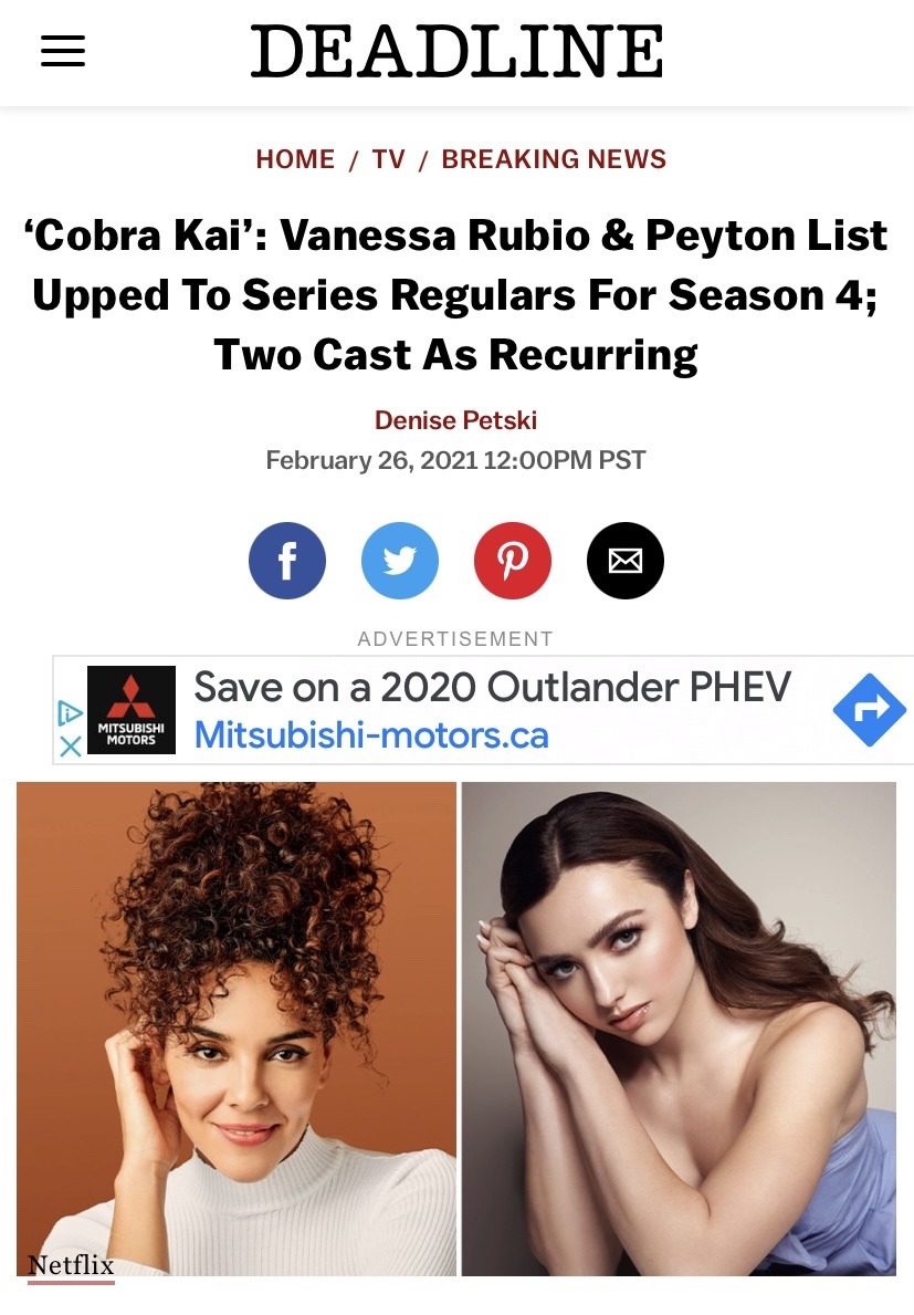 Cobra Kai: Vanessa Rubio e Peyton List são promovidas ao elenco