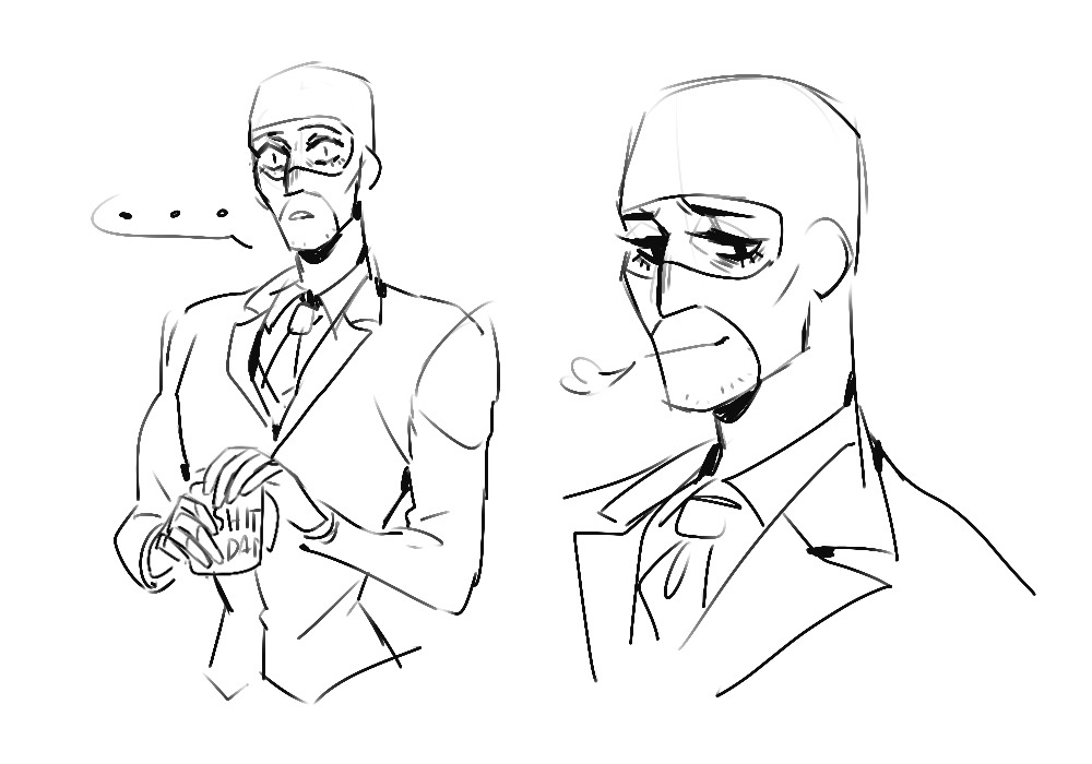 trashyscarface: spy always gets cold feet and he’s bad at trying but he’ll get