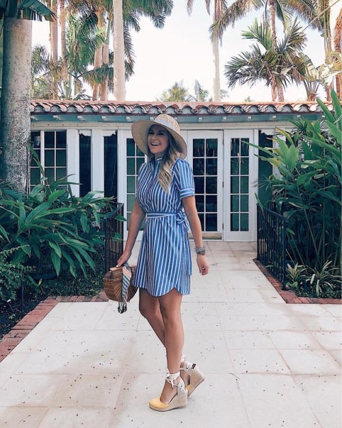 Twirling into dinner in the best stripes with a pinch of sunshine! ☀️ #palmbeach Shop the look http: