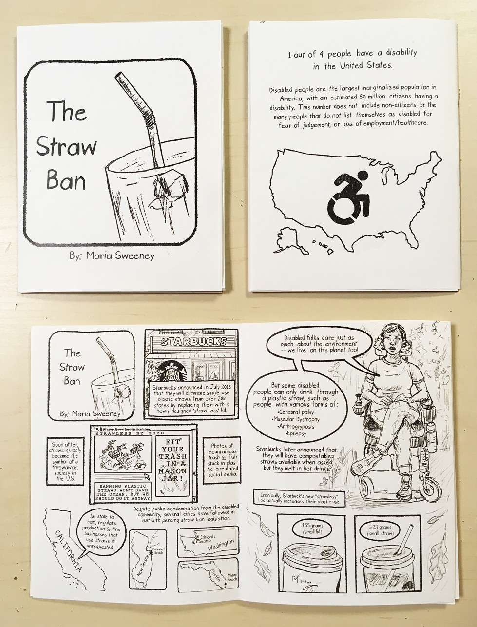 THE STRAW BAN by Maria Sweeney
https://inarutcomics.bigcartel.com/product/the-straw-ban
The Straw Ban is an educational mini-zine about the ableism behind the ban of plastic straws throughout cities in the United States, and how it negatively effects...