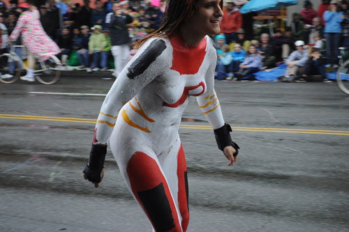 Fremont Solstice Parade, Seattle, Washington, June 18, 2011: cyclists, mostly naked & body-paint