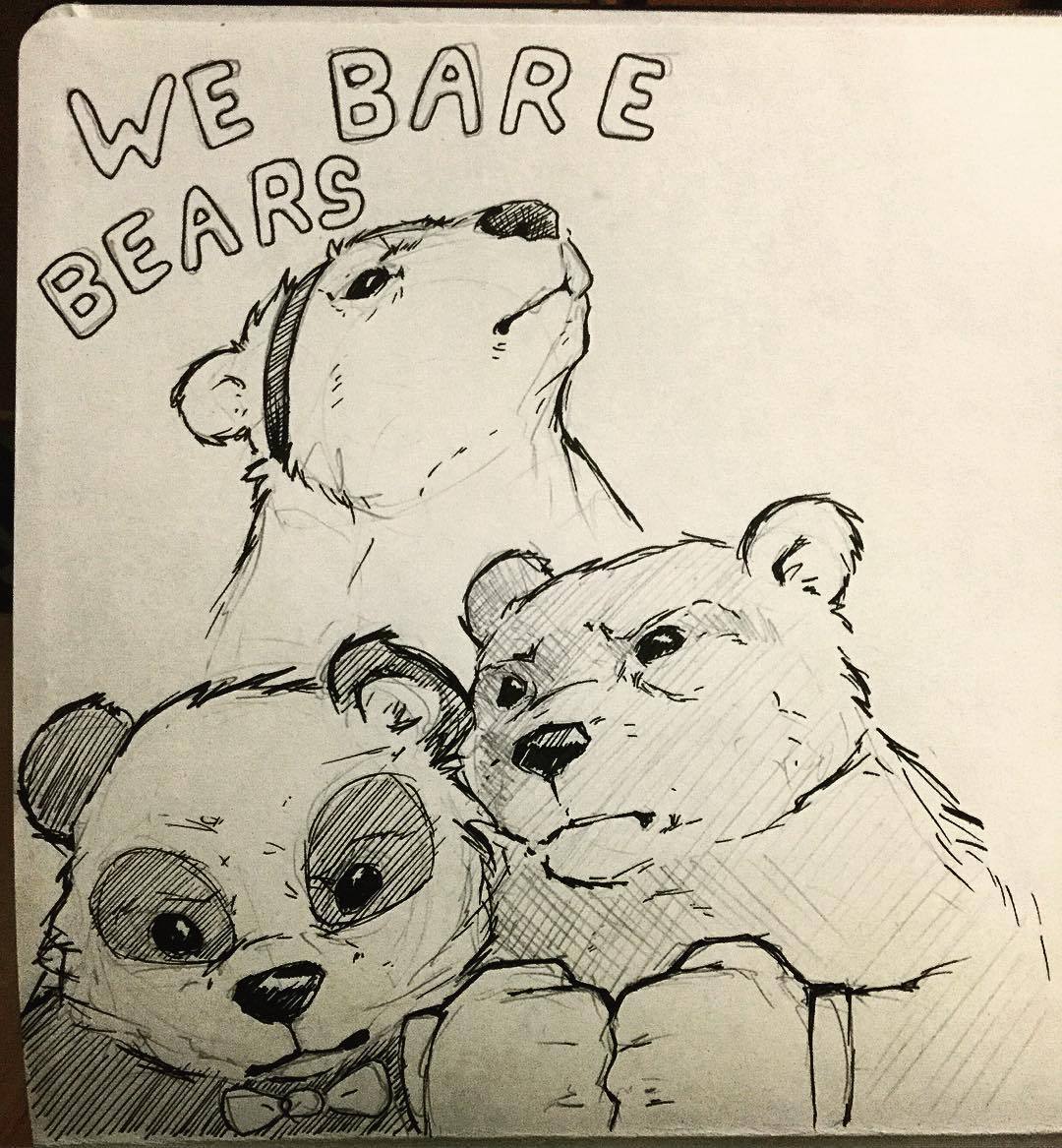 We’ve been catching up on We Bare Bears today. Here’s a scribble loosely based