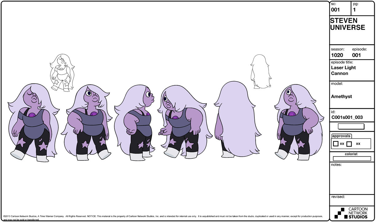 Amethyst and her signature weapon: a whip! Lead Character Designer Danny Hynes (Original