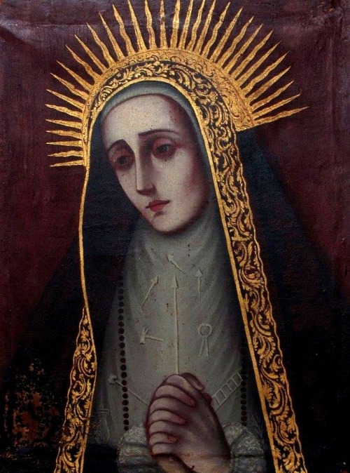 allaboutmary:  Virgen de los Dolores A painting of Our Lady of Sorrows from a private collection in 