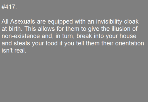 asexualfactoftheday: Submitted by misspatchwork. [#417. All asexuals are equipped with an invisibili