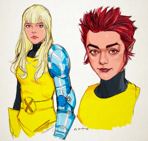 uncannyandamazing:New Mutants.  Its fun to color @philnoto sketches.