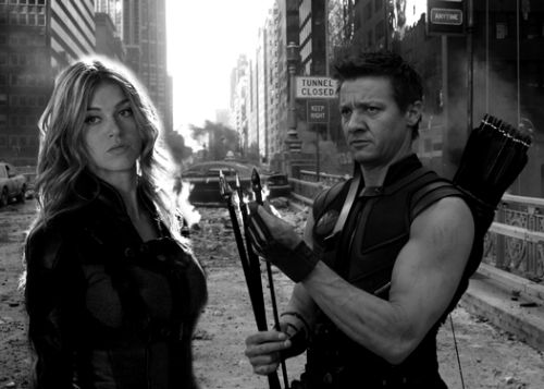 hollandroden-rph:  Adrienne Palicki as Mockingbird & Jeremy Renner as Hawkeye Manip  Requested by Anon 