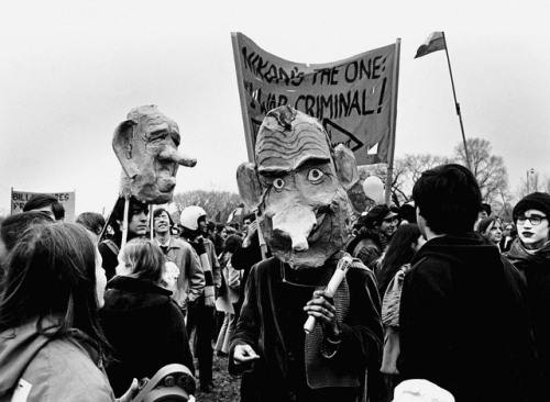 agelessphotography: A group of young Americans protest during the weekend of Richard Nixon’s f