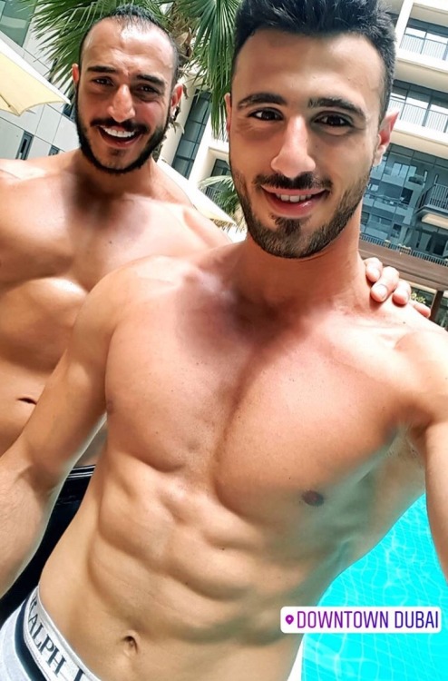 arabfitnessgods: Handsome Hunks spotted. This is why I love Dubai. Met these 2 in Mall of the Emirat
