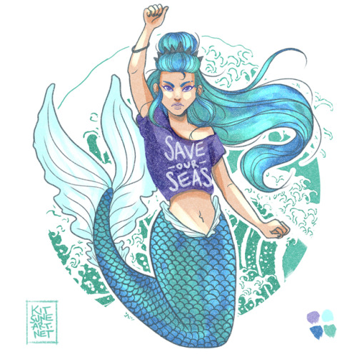 @sofiirenart had a great idea for this #MerMay ~ raising awareness (and funds) to help Save Our Seas