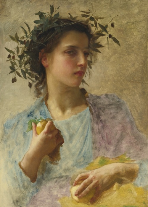 The Summer / L'été.c.1901-1903.Oil on Canvas.65.4 x 47.9 cm.Art by William Adolphe Bouguereau.(1825-