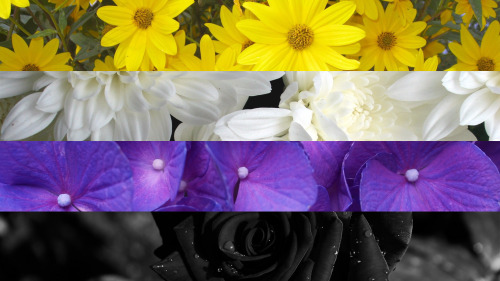 eat-sleep-and-race:I made some flags out of flowers after a friend showed me a really great Asexual flag in the same style. so this is my image set. Enjoy and feel free to use them as your wallpaper if you like but if you want to use them elsewhere please