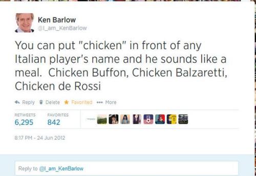 &ldquo;you can put &quot;chicken&rdquo; in front of any italian player&rsquo;s name,